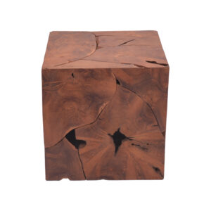 Σκαμπό Boxy Inart φυσικό μασίφ ξύλο teak 40x40x40εκ-315-000024