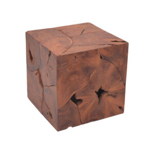 Σκαμπό Boxy Inart φυσικό μασίφ ξύλο teak 40x40x40εκ-315-000024