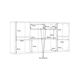 Μπουφές Drepen pakoworld μελαμίνη σε λευκό και sonoma χρώμα 162.3x34.2x81.7εκ-318-000022