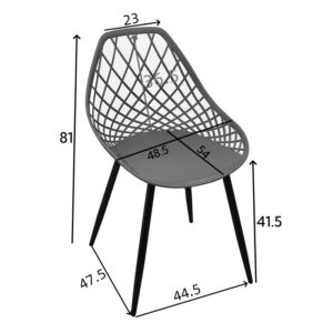 Καρέκλα Suan pakoworld pp σε ανθρακί απόχρωση και μαύρο μεταλλικό πόδι 56x49x82εκ-326-000020