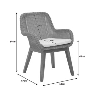 Πολυθρόνα Charlen pakoworld σκελετός αλουμινίου με teak πόδι σε φυσική απόχρωση και κρεμ μαξιλάρι 60x67x84εκ-334-000003