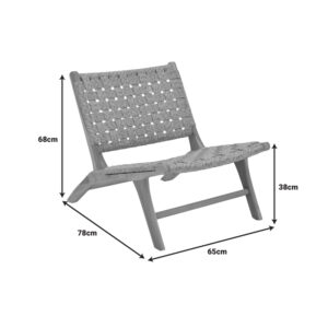 Καρέκλα Foldere pakoworld φυσικό teak ξύλο-σχοινί 65x78x68εκ-336-000011