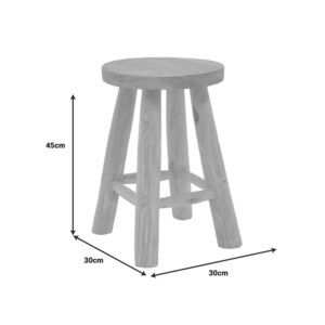 Σκαμπό Verenity pakoworld teak ξύλο σε φυσική απόχρωση Φ30x45εκ-336-000019