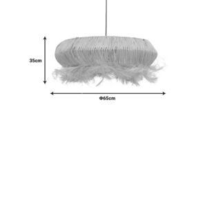 Φωτιστικό οροφής Coanze Inart abaca ξύλο σε φυσικό χρώμα Φ65x35εκ-339-000013