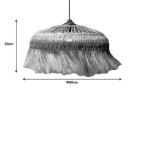 Φωτιστικό οροφής Garrie Inart abaca σε φυσικό χρώμα Φ80x50εκ-339-000020