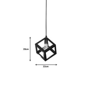 Φωτιστικό οροφής Kibe pakoworld μαύρο μέταλλο 22x28εκ-342-000014