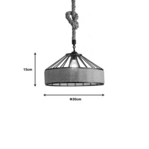 Φωτιστικό οροφής Pormode pakoworld μαύρο μέταλλο-φυσικό σχοινί Φ30x15εκ-342-000045