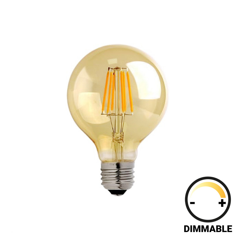 Λαμπτήρας LED G95 Bulb pakoworld dimmable 4W E27 200-220V amber-342-000072