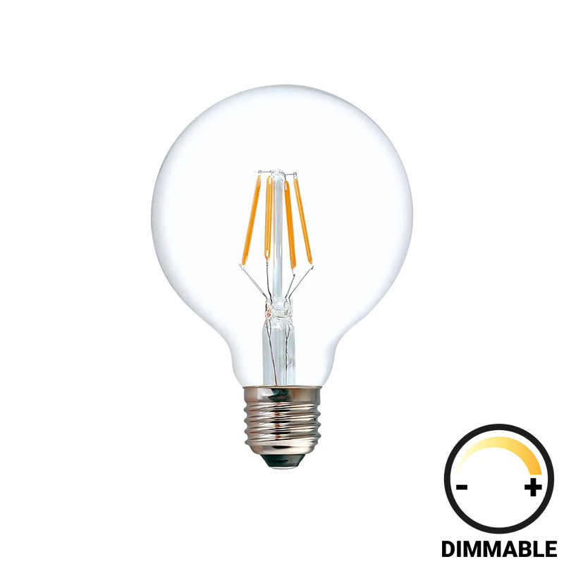 Λαμπτήρας LED G125 Bulb pakoworld dimmable 8W E27 clear-342-000073