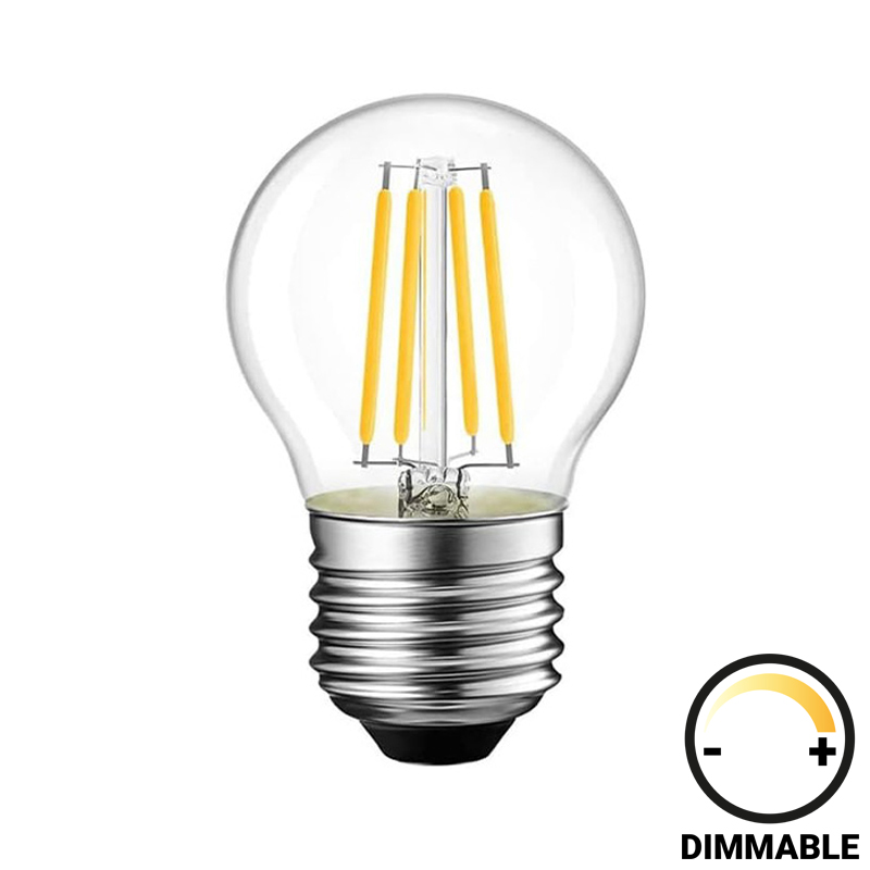 Λαμπτήρας LED G45 Bulb pakoworld dimmable 6W E27 clear-342-000086