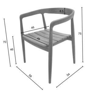 Πολυθρόνα Noody pakoworld teak ξύλο σε φυσική απόχρωση 62x55x75εκ-343-000001