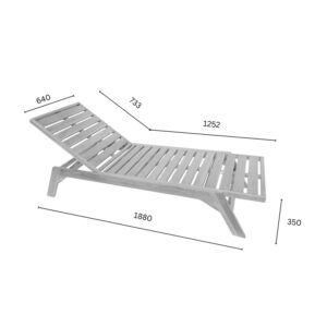 Ξαπλώστρα Melop pakoworld teak ξύλο σε φυσική απόχρωση 200x70x35εκ-343-000014