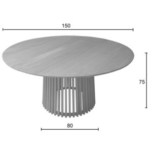 Τραπέζι Kenda pakoworld mindi ξύλο σε φυσική απόχρωση Φ150x75εκ-343-000019