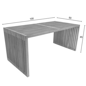 Τραπέζι Marlin pakoworld teak ξύλο σε φυσική απόχρωση 100x50x45εκ-343-000025