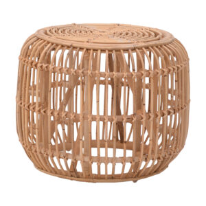 Σκαμπό Rajesty pakoworld rattan pe σε φυσική απόχρωση Φ60x46εκ-344-000010