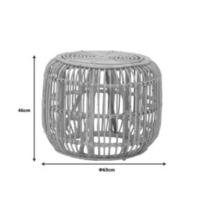 Σκαμπό Rajesty pakoworld rattan pe σε φυσική απόχρωση Φ60x46εκ-344-000010