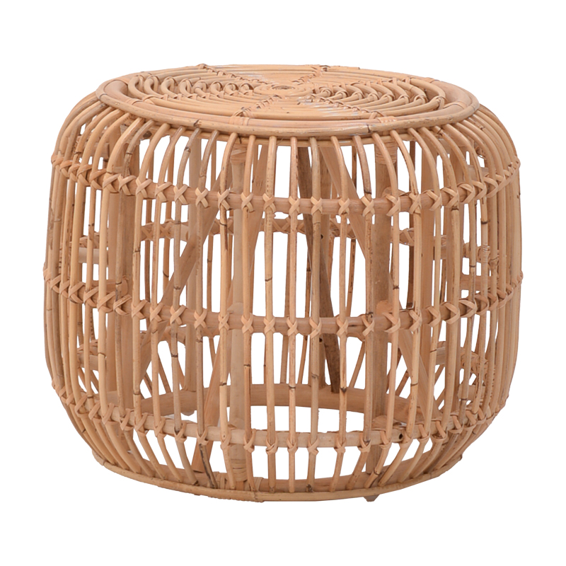 Σκαμπό Rajesty pakoworld rattan pe σε φυσική απόχρωση Φ60x46εκ-344-000010