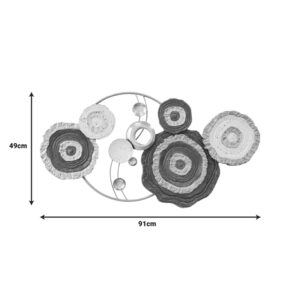 Διακοσμητικό τοίχου Cirsus Inart μέταλλο σε χρυσή-λευκή-μαύρη απόχρωση 91x49x4εκ-345-000007