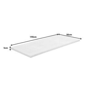 Ανώστρωμα Casmeriane pakoworld λευκό ύφασμα-memory foam 90x190x5εκ-348-000007