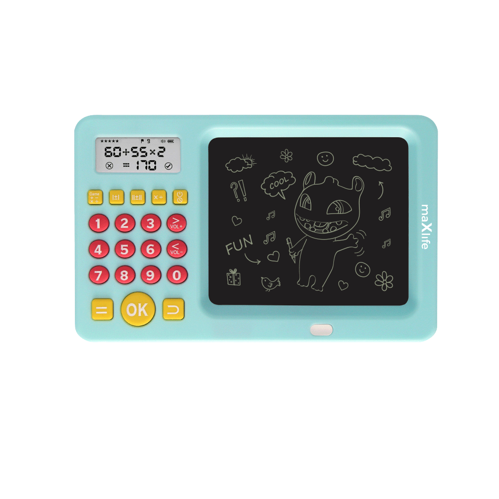 Maxlife - Writing Board with Math Games MXWB-01 - Παιδικός πίνακας γραφής με αριθμομηχανή σε μπλε χρώμα