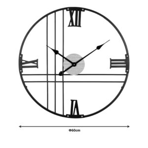 Ρολόι τοίχου Latine Inart μέταλλο σε μαύρη απόχρωση 60x2.5x60εκ-351-000007