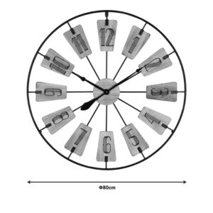 Ρολόι τοίχου Fepo Inart μέταλλο σε μαύρη απόχρωση 80x3x80εκ-351-000015