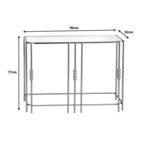 Κονσόλα Emiliane Inart χρυσό μέταλλο - γυαλί καθρέπτη 90x32x77εκ-352-000006