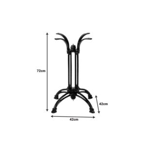 Βάση τραπεζιού Astu pakoworld μεταλλική σε μαύρη απόχρωση 42x42x72εκ-355-000010