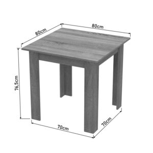 Τραπέζι Manka I pakoworld μελαμίνη σε λευκή απόχρωση 80x80x77εκ-361-000005