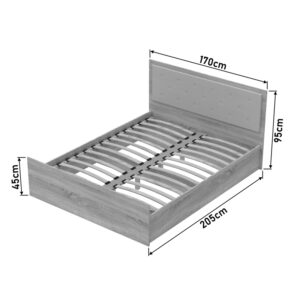 Κρεβάτι διπλό Vita Plus pakoworld σε sonoma απόχρωση 160x200εκ-361-000016