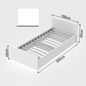 Κρεβάτι μονό Toscana pakoworld σε λευκή απόχρωση 100x200εκ-361-000024