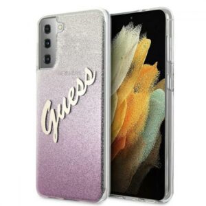 Guess Glitter Gradient Script Logo Θήκη προστασίας από σιλικόνη – Samsung Galaxy S21 (Pink/Glitter)