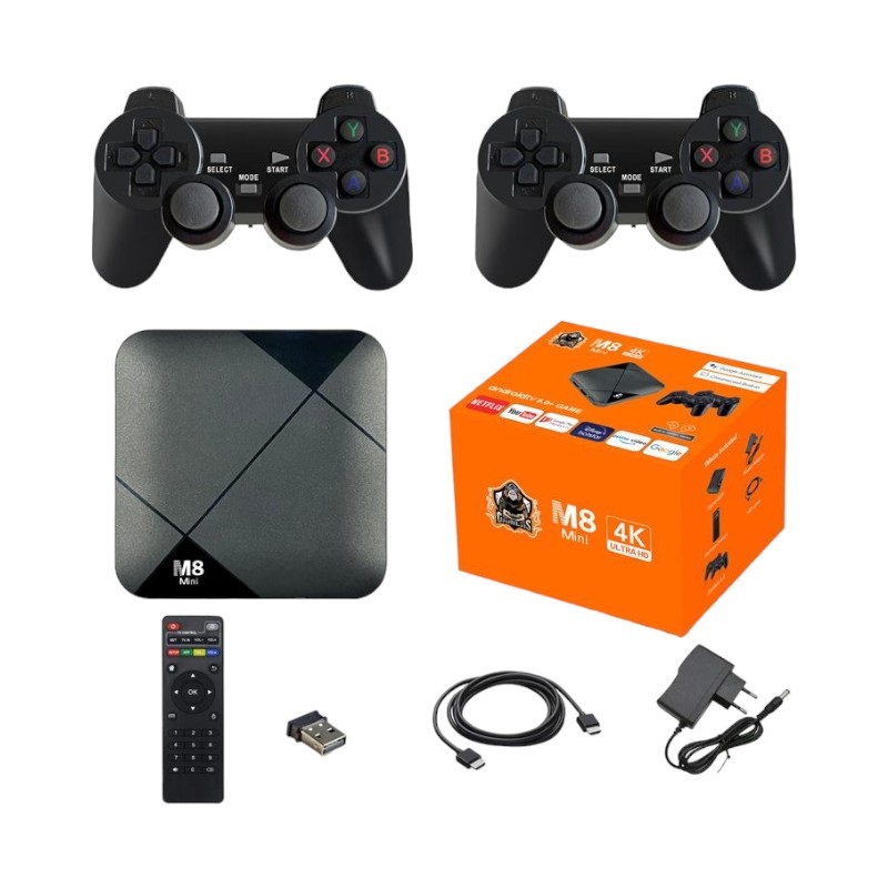 Φορητή κονσόλα παιχνιδιών & Android TV Box με 2 χειριστήρια - M8-MINI - 811184