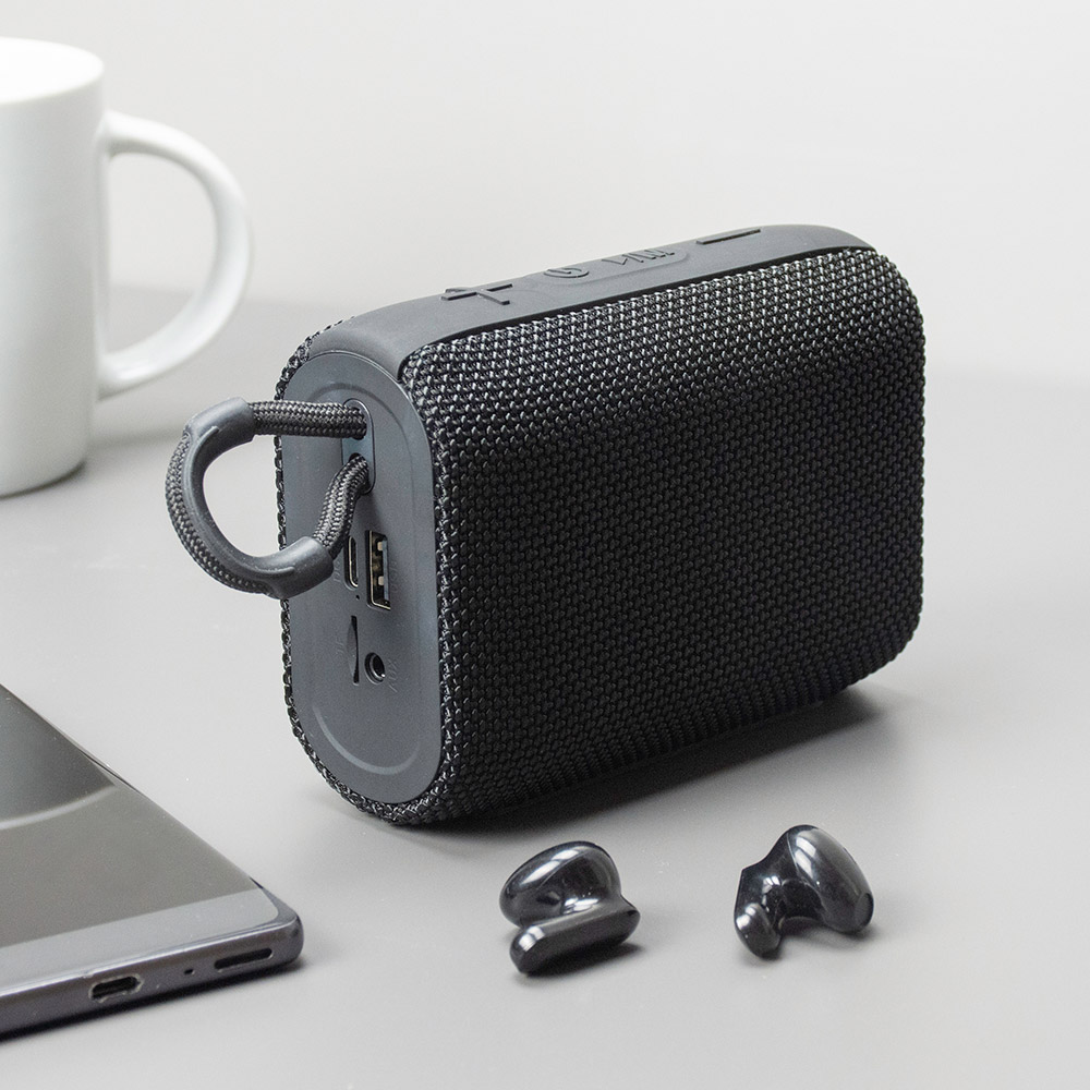 The Source Wireless Speaker and Earbuds-Ασύρματο ηχείο και ακουστικά σε Μαύρο χρώμα