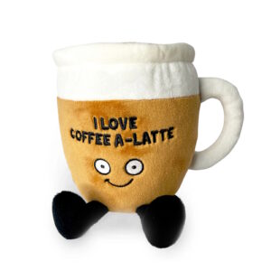 Punchkins Plush Χαρούμενο Φλυτζανάκι Καφέ Λούτρινο – "I Love Coffee A-Latte!"