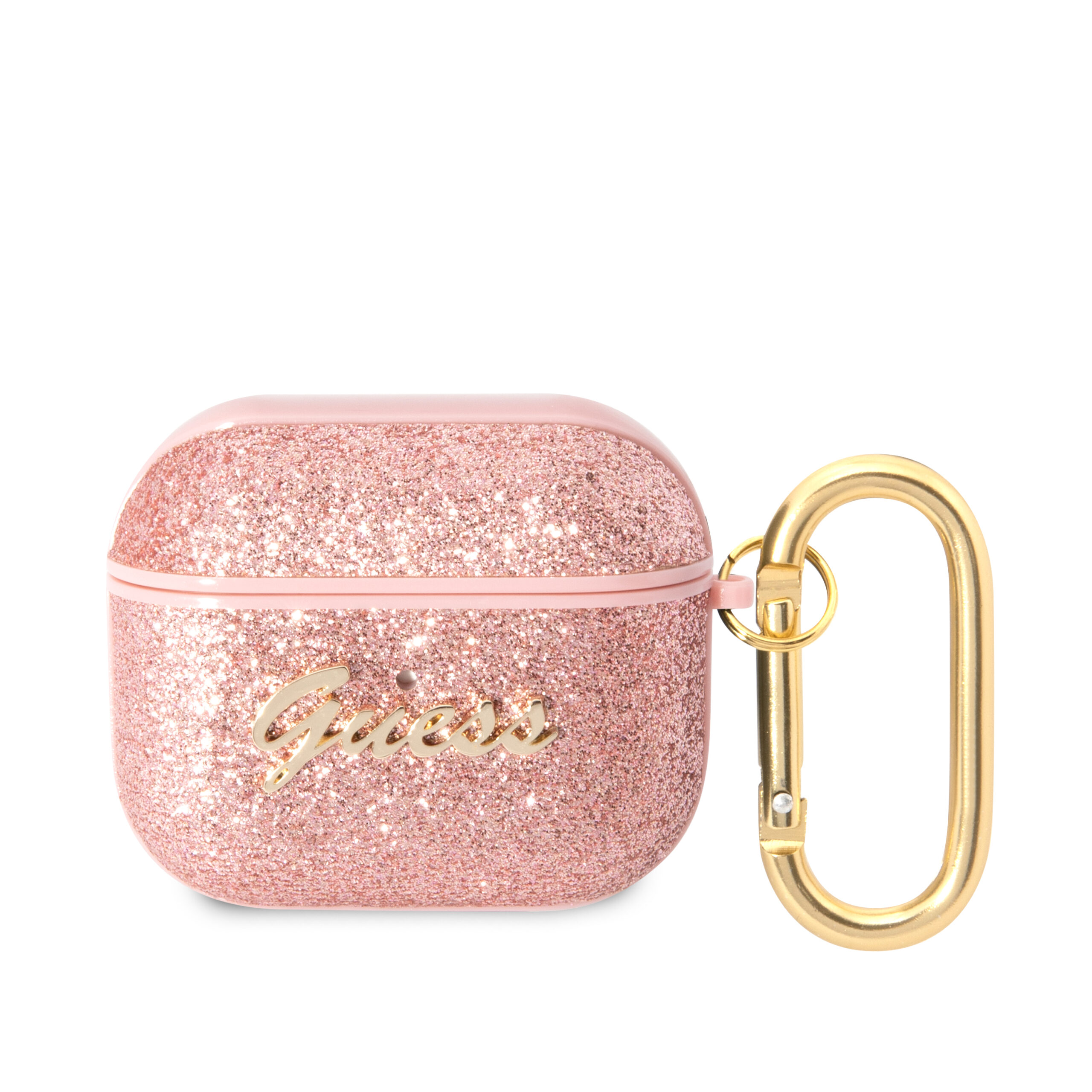 Guess Glitter Flakes Case Θήκη προστασίας από σιλικόνη για Apple Airpods 3 (Glitter Pink)