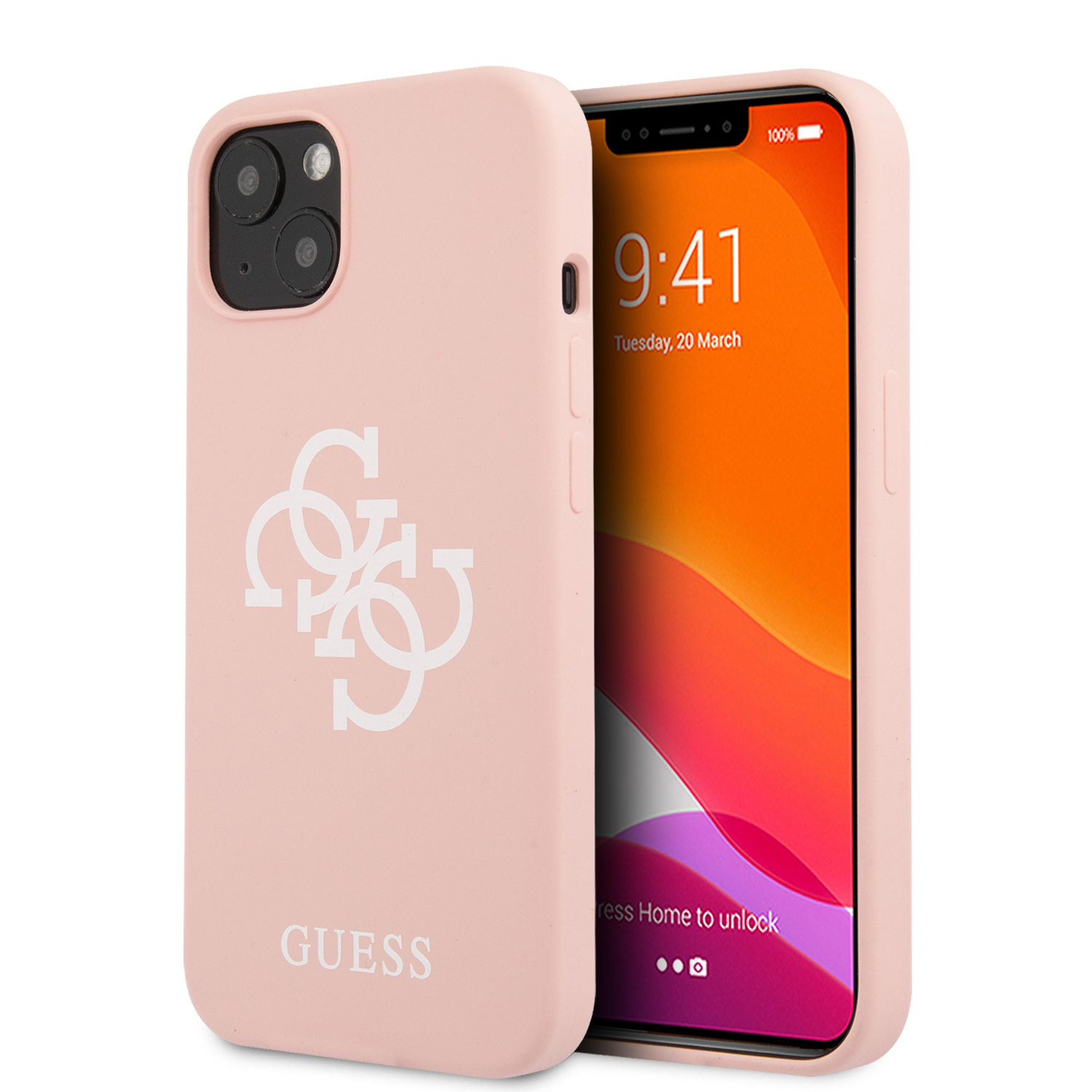 Guess "4G Logo Collection" Θήκη προστασίας από σιλικόνη – iPhone 13 (Ροζ)