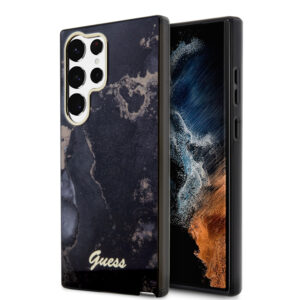 Guess “4G Logo Collection” Hardcase Golden Marble Collection – Samsung Galaxy S23 Ultra S918 (Μαυρο)