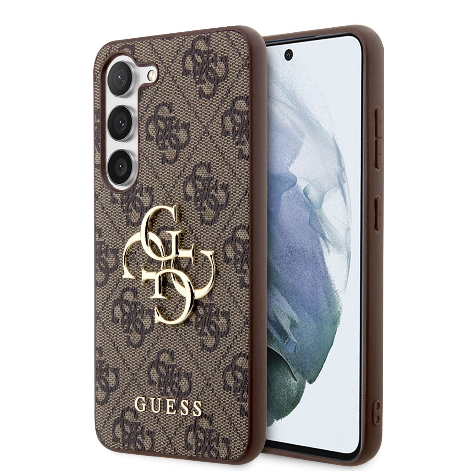 Guess “4G Logo Collection” Θηκη Προστασιας “Saffiano” από δερματίνη – Samsung Galaxy S23 S911 (Καφέ)