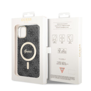 Guess “4G Logo Collection” MagSafe Hard Case Θήκη προστασίας από σκληρό πλαστικό – iPhone 11 (Μαύρο – GUHMN61H4STK)