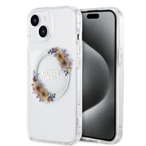 Guess “Flowers Wreath Collection” MagSafe Hard Case Θήκη προστασίας από σκληρό πλαστικό – iPhone 13 (Διάφανο – GUHMP13MHFWFCT)