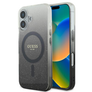 Guess Magsafe “Glitter Gradient” Hard Case Θήκη προστασίας από σκληρό πλαστικό – iPhone 16 (Μαύρο – GUHMP16SHGRCELK)