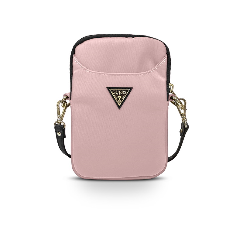 Guess Triangle Logo Phone Bag Τσαντάκι κατάλληλο για tablet/smartphone εως 8" (Light Pink - GUPBNTMLLP)