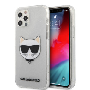 Karl Lagerfeld Full Glitter Case Choupette's Head Θήκη προστασίας από σιλικόνη – iPhone 12 Pro Max (Glitter Silver)