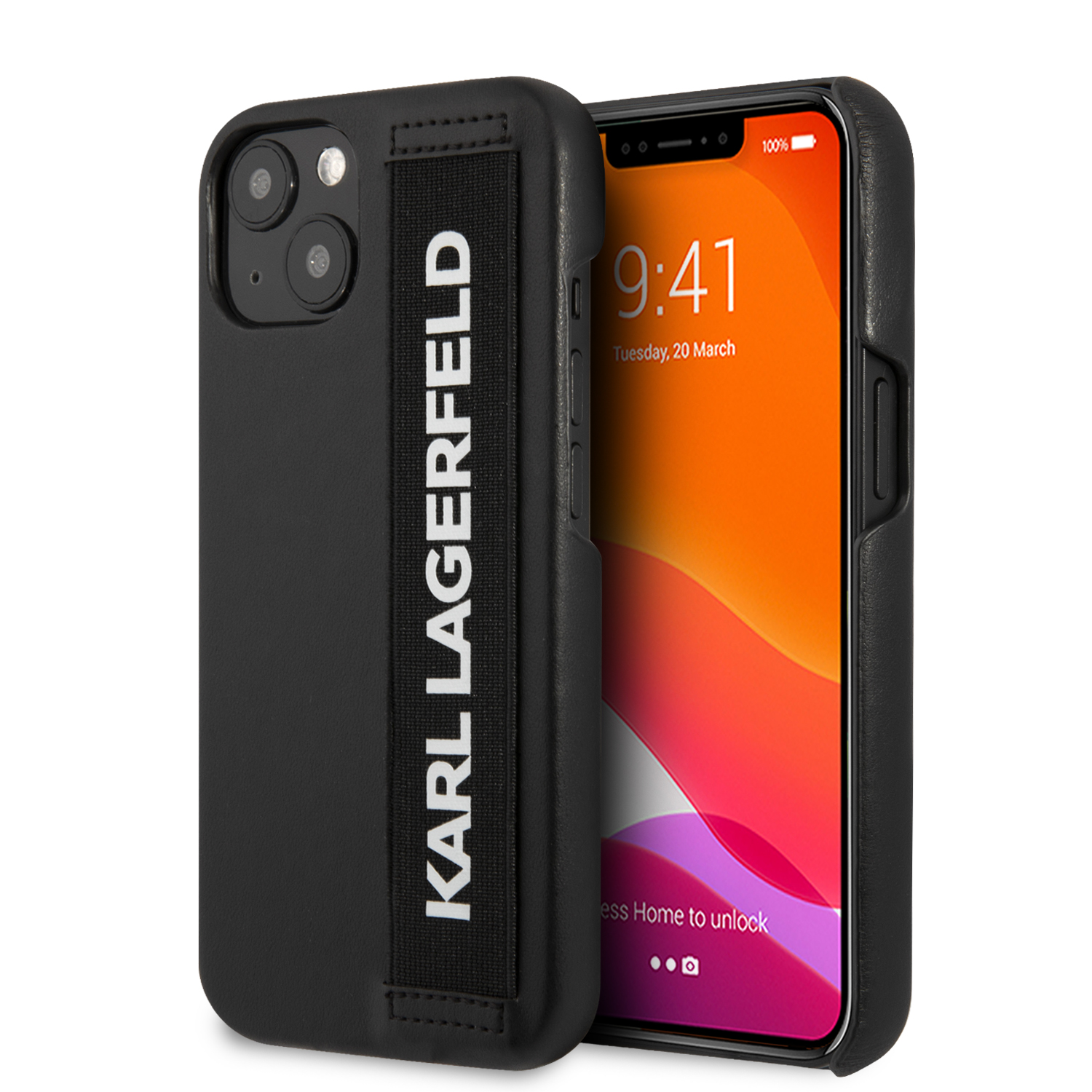 Karl Lagerfeld "Elastic Strap" Hard Case Θήκη προστασίας από σιλικόνη – iPhone 13 (Black)