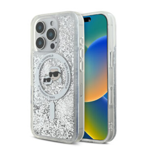 Karl Lagerfeld Magsafe Ringstand Liquid Glitter Hard Case Θήκη προστασίας από σκληρό πλαστικό – iPhone 16 Pro (Glitter Διάφανη – KLHMP16LLGKCSGH)