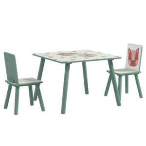 ZONEKIZ Σετ τραπέζι και καρέκλα 3 τεμαχίων για παιδιά 3-8 ετών από MDF και ξύλο πεύκου