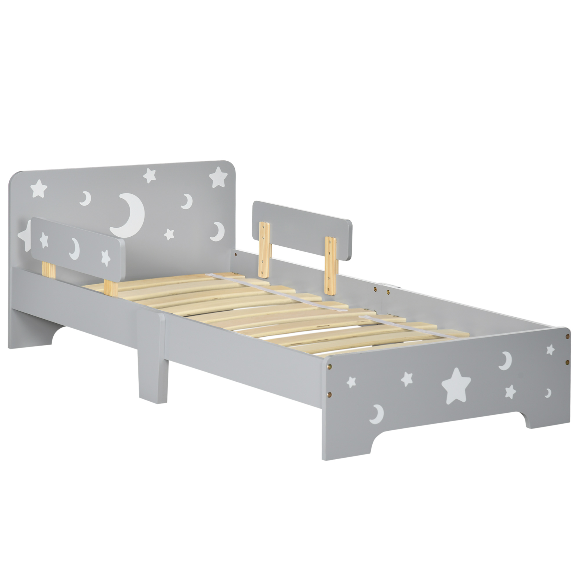 ZONEKIZ Παιδικό κρεβάτι 3-6 ετών με αστεράκια και σχέδια φεγγαριού Από MDF και νοβοπάν