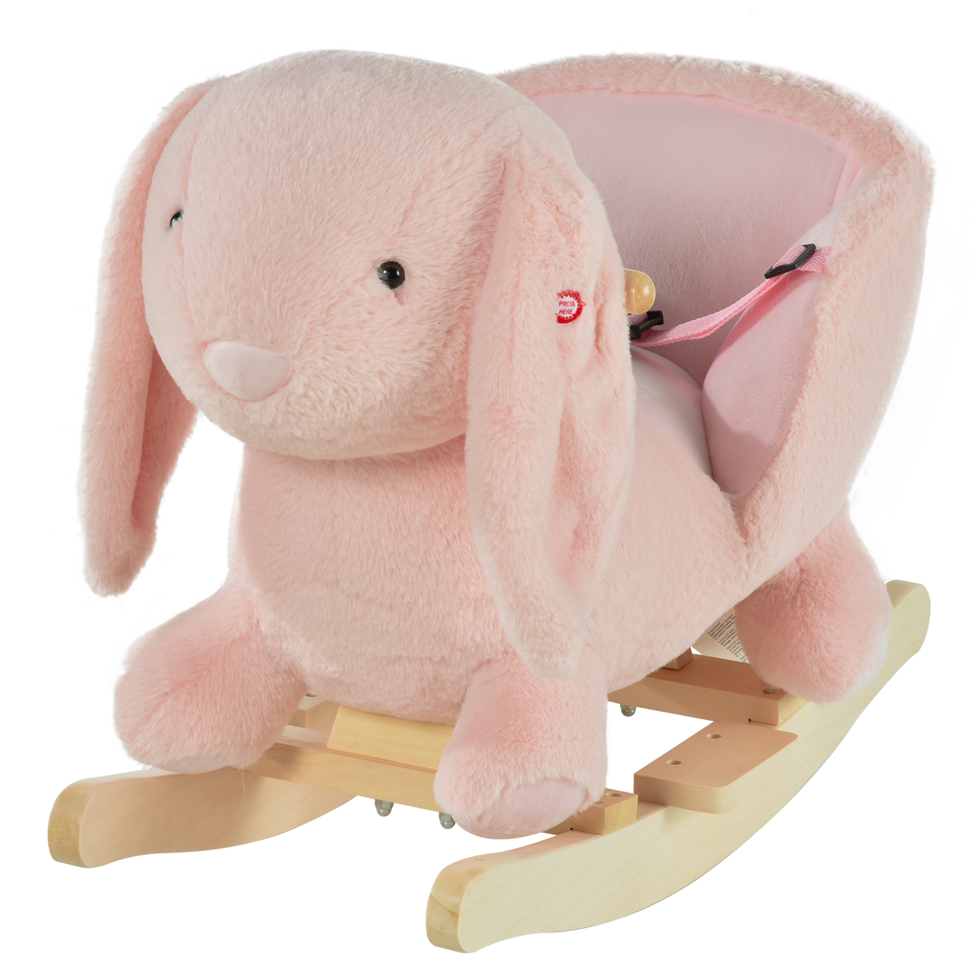 Homcom Rocking Toy in the Shape of a Pink Rabbit για παιδιά 18-36 μηνών