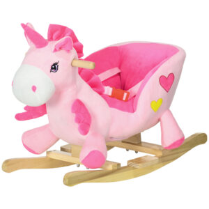 HOMCOM Unicorn Rocking Horse με 32 τραγούδια